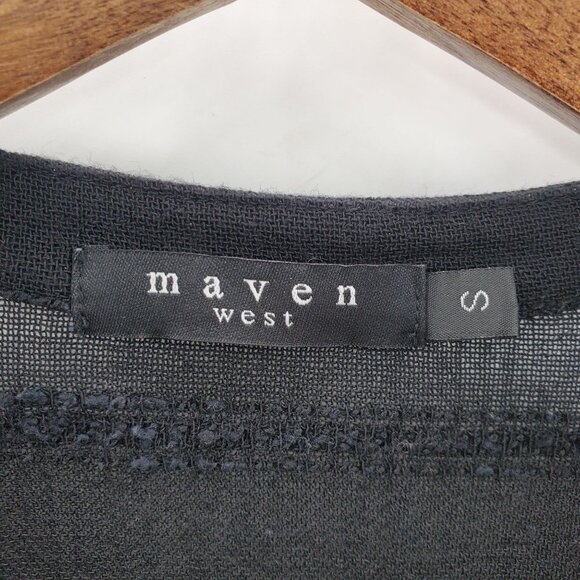 Maven West Womens Black Wrap Blouse Top Size S Long Sleeve V-Neck Casual Career - Picture 10 of 15